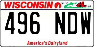 WI license plate 496NDW