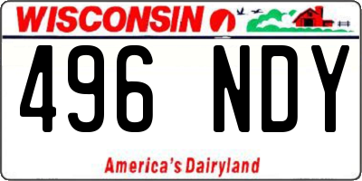 WI license plate 496NDY