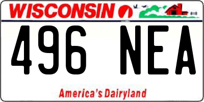 WI license plate 496NEA