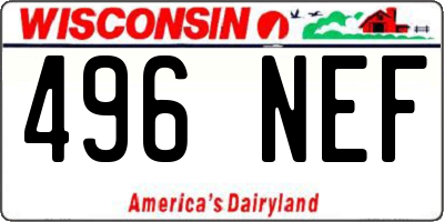 WI license plate 496NEF