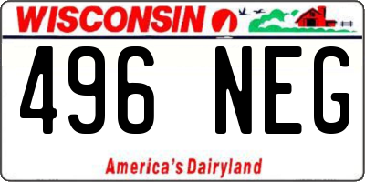 WI license plate 496NEG