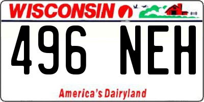 WI license plate 496NEH