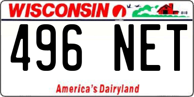 WI license plate 496NET