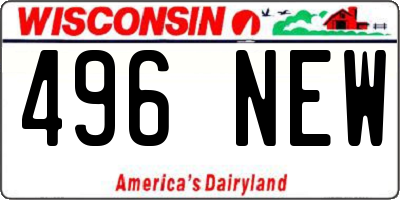 WI license plate 496NEW