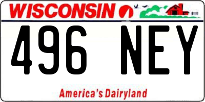 WI license plate 496NEY