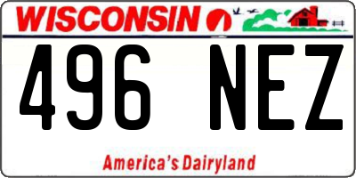 WI license plate 496NEZ