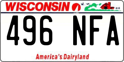 WI license plate 496NFA