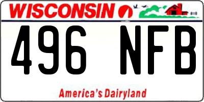 WI license plate 496NFB