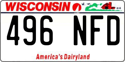 WI license plate 496NFD
