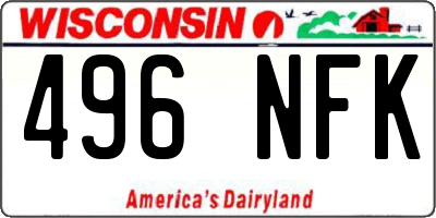 WI license plate 496NFK
