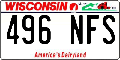 WI license plate 496NFS