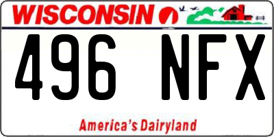 WI license plate 496NFX