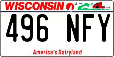 WI license plate 496NFY