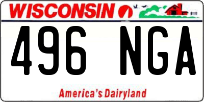 WI license plate 496NGA