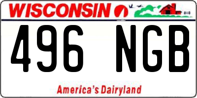 WI license plate 496NGB
