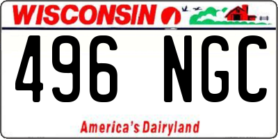 WI license plate 496NGC