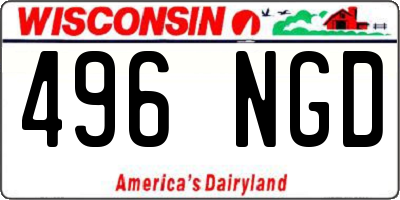 WI license plate 496NGD