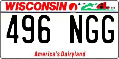 WI license plate 496NGG