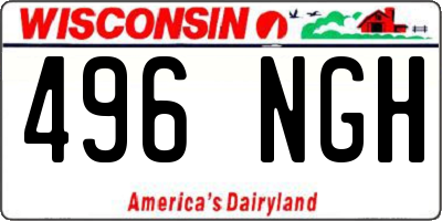WI license plate 496NGH