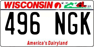 WI license plate 496NGK