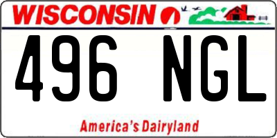 WI license plate 496NGL