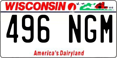WI license plate 496NGM