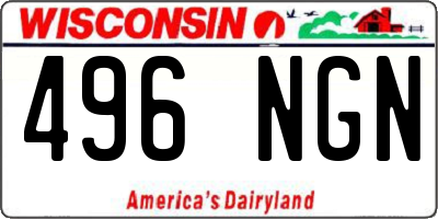 WI license plate 496NGN