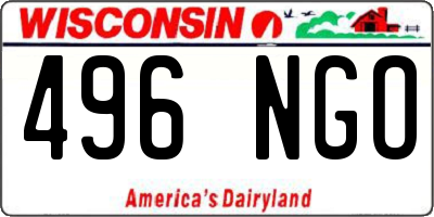 WI license plate 496NGO