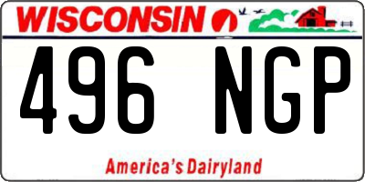 WI license plate 496NGP