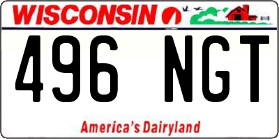 WI license plate 496NGT