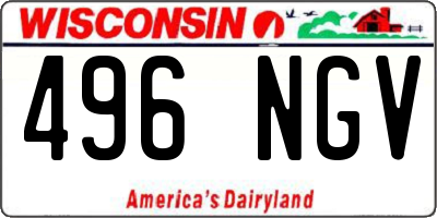 WI license plate 496NGV