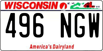 WI license plate 496NGW