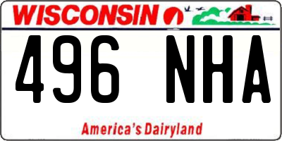 WI license plate 496NHA