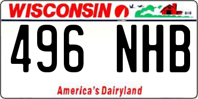 WI license plate 496NHB