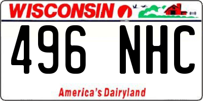 WI license plate 496NHC
