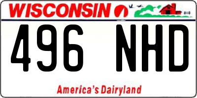 WI license plate 496NHD