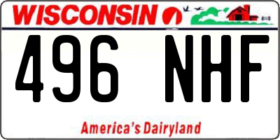 WI license plate 496NHF