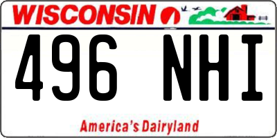 WI license plate 496NHI