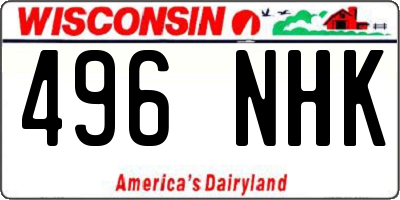 WI license plate 496NHK