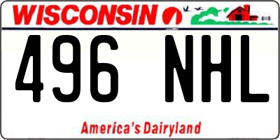 WI license plate 496NHL