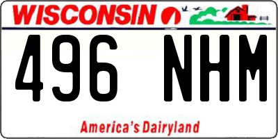 WI license plate 496NHM