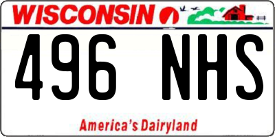 WI license plate 496NHS