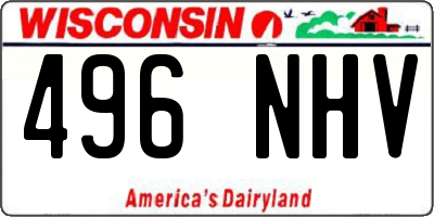 WI license plate 496NHV