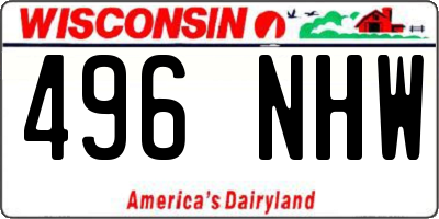 WI license plate 496NHW