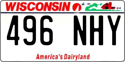 WI license plate 496NHY