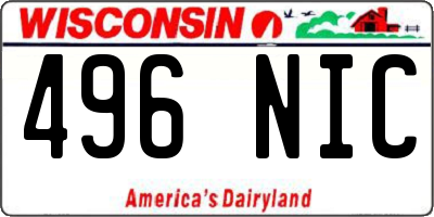 WI license plate 496NIC