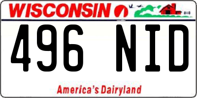 WI license plate 496NID