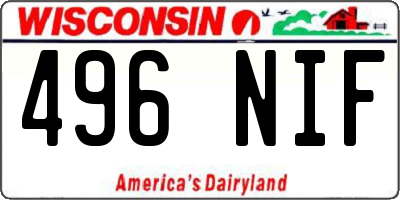 WI license plate 496NIF