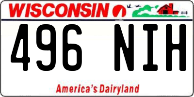 WI license plate 496NIH