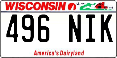 WI license plate 496NIK